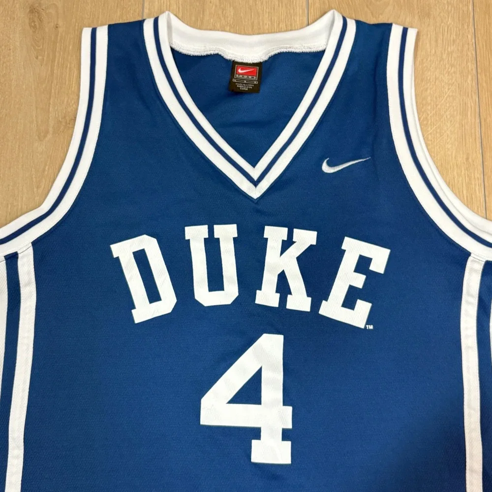 Nike Elite JJ Redick Duke Blue Devils Basketball Jersey Large White #4 NCAA Y2K